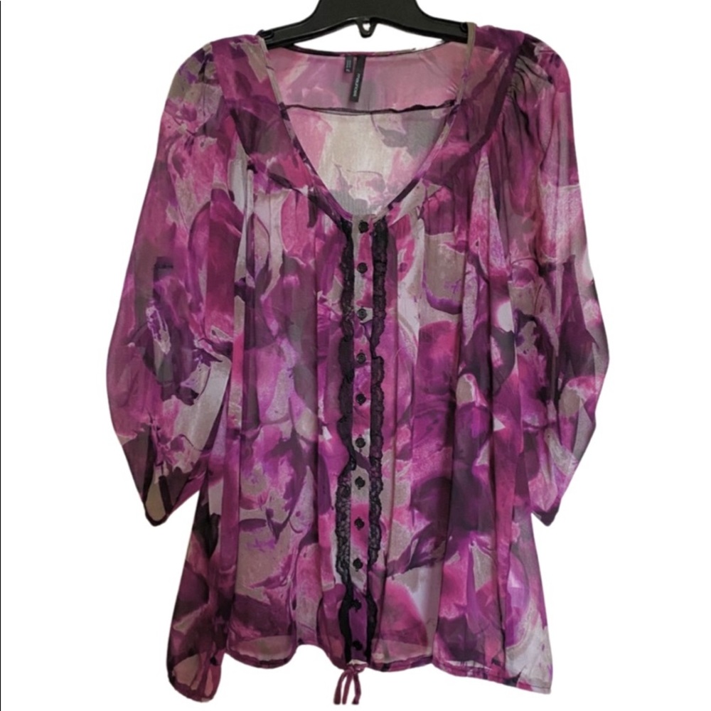 Maurices Sheer Floral Top - Size XL